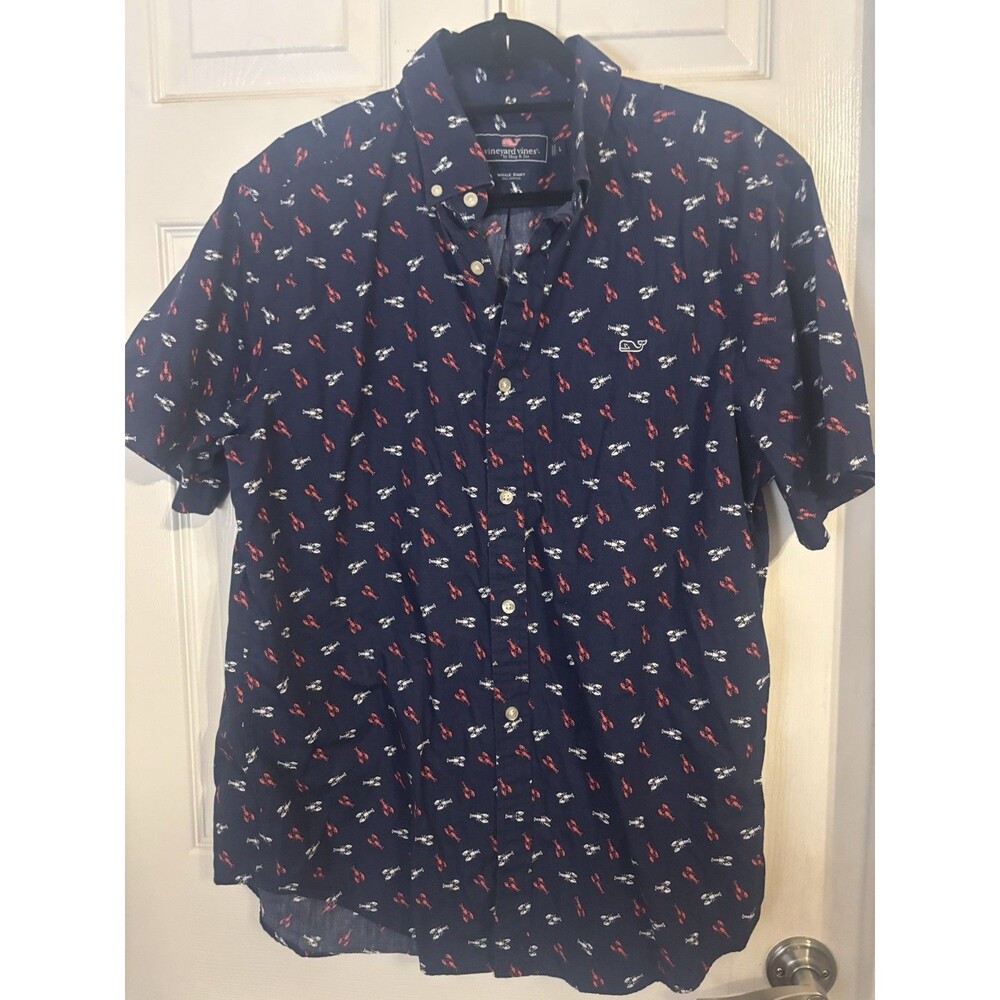 Vineyard Vines Whale Shirt With Lobsters Size Large